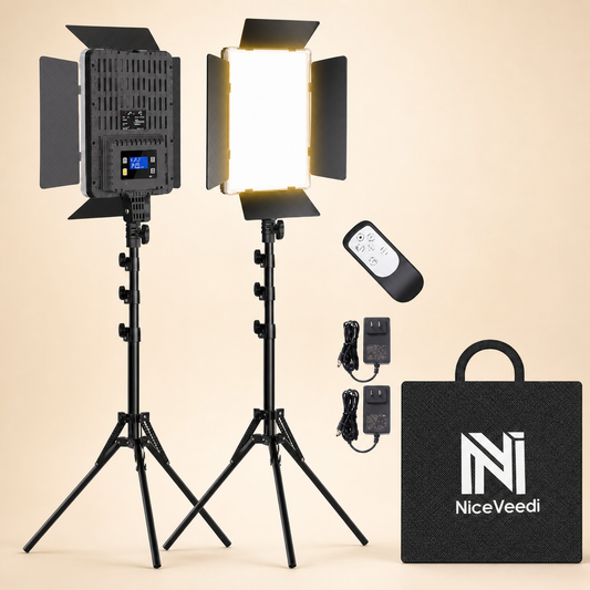 NiceVeedi 2-Pack Photography Lighting Kit, 36W Bi-Color Studio Lights 2700-6500K CRI 95+, Dimmable LED Video Light Kit with Remote Control & 72” Tripod Stand, Lighting for Video Recording/Photography