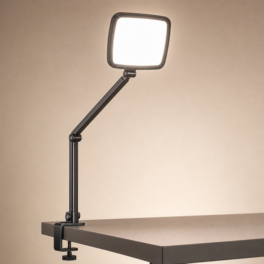 NiceVeedi 14" Soft Streaming Light, Dimmable Desk Ring Light with Clamp, 2700K-6500K/CRI97+/Flexible Arm/Modular Design/Remote, Key Light for Podcast/Home Office/YouTube/TikTok/Makeup/Video Calls